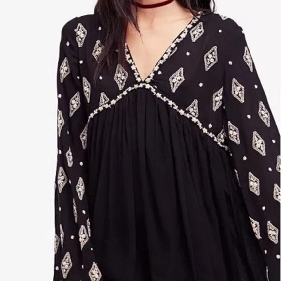 Free People Sheer Lace Bohemian Women’s Tunic Size Small Cottagecore - Picture 6 of 12